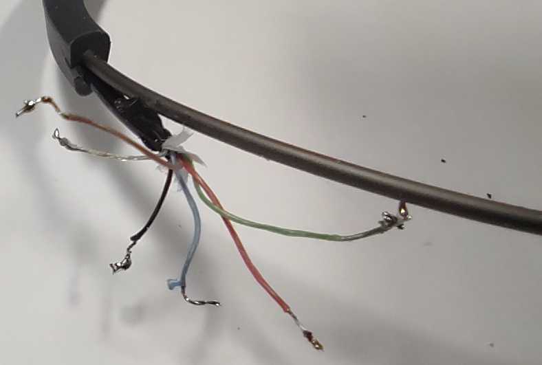 Close-up of internal wires